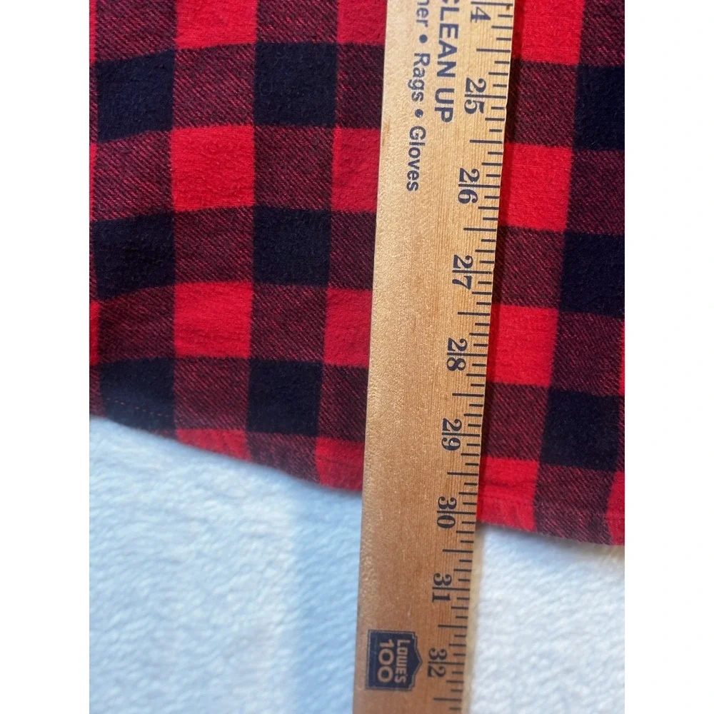 Buffalo Plaid Snowman Flannel 2XL Women's‎ Red Plaid Snow Holiday Embroidered
